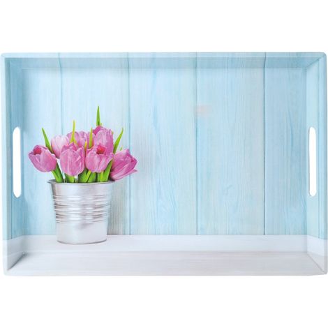 Kesper 77392 77397 - Vassoio in melamina, Motivo: Tulipani, 50 x 35 x 4,5 cm