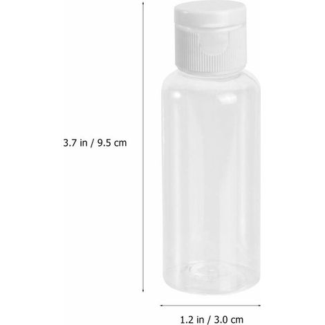 Lot de 12 flacons vides en plastique de 50 ml avec couvercle rabattable pour émulsion de gel douche (1/4)