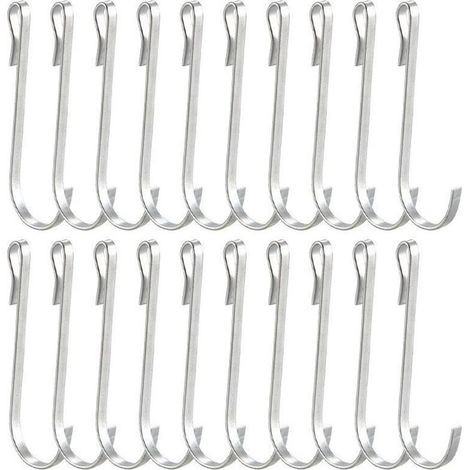 20 Pièces Petit Crochet S de Suspension, Crochet S Acier Inoxydable, Crochet Multifonctions, Mini Crochet en S, Petit Crochet Plat, pour Salle de Bains Chambre Bureau Cuisine (Argent) (1/5)