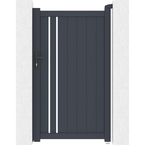 Cancelletto battente in alluminio semi-traforato L104 x H180 cm antracite - TOROMA