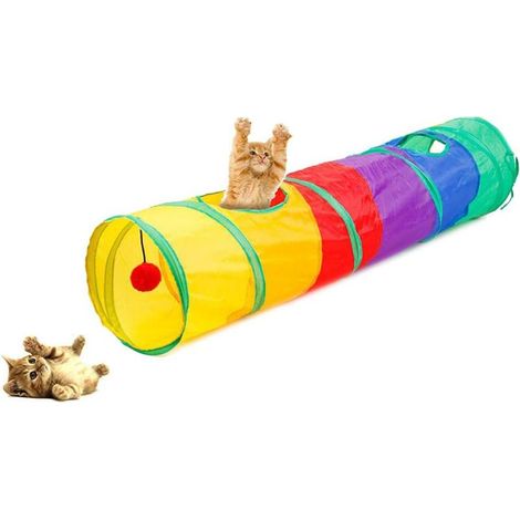 Jouet pour Chat/Chaton Jouer, Tunnel de Jeu de Chat, Jeux pour Chat, Chat Tunnel Pliable Canaux, Chat Accessoire Tunnel Chat Tube pour Chat, Jeux Activité pour Lapins, Chatons, Chiens (1/4)