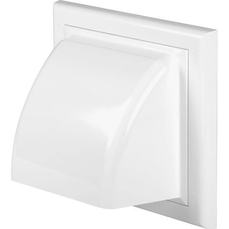 Hotte aspirante avec protection contre la pluie, grille d'aération murale, blanche, grille d'aération extérieure, ouverture 100 mm (190 x 190 mm)