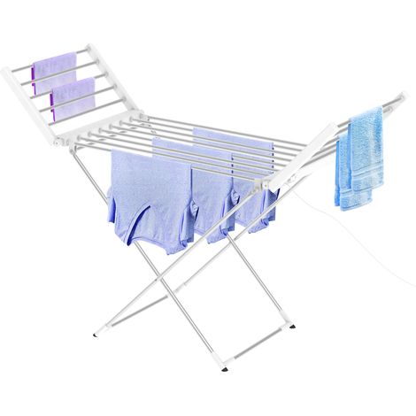 Todeco – Sèche-linge électrique pliant à étages – Barres chauffantes 45-55°C – Dimensions replié 113 x 53 x 7 cm – Capacité élevée pour séchage rapide