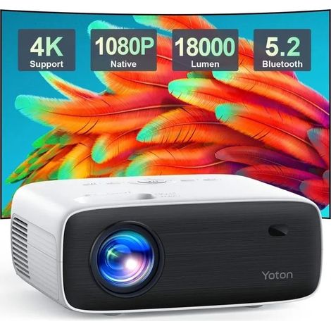 YOTON Y6 Beamer 4K HD 1080P Auflösung 12.000 Lumen Helligkeit