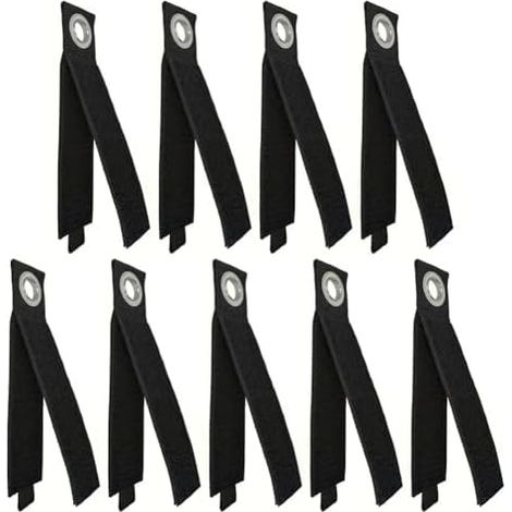 Lot de 9 sangles rangement câbles en nylon très résistantes, réglables pour outils et cordons, fixation à œillets la maison l'atelier, noir - (1/5)