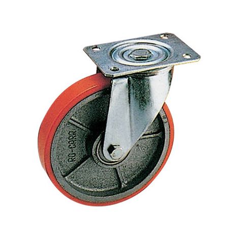 Rueda de poliuretano giratoria Ø 80 mm – horquilla A.90 – uso interno – Universal