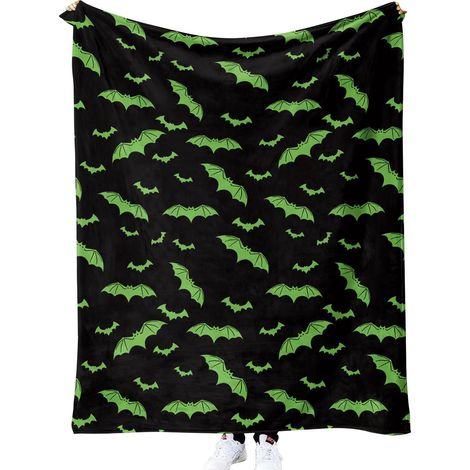 Couverture d'Halloween - Couverture d'Halloween en peluche - Décoration d'Halloween confortable en flanelle grise pour canapé, lit ou salon - 127 x 152 cm - Style 57