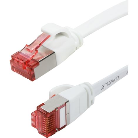 Cavo di rete LAN RJ45 SlimLine Cat.6A U/FTP piatto bianco 0,5 m Patchcord (1/5)
