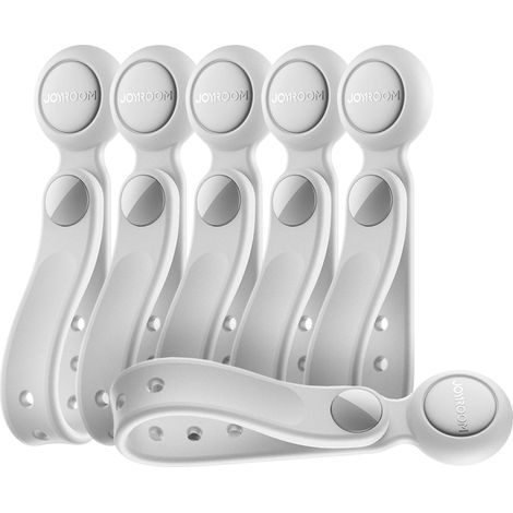 Fascia per capelli in silicone Joyroom JR-ZS422 con magnete per organizzare i cavi, set da 6 pezzi - Bianca (1/4)