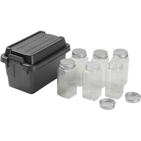 Boîte de rangement extérieure pour le camping, les voyages, la randonnée, les barbecues, pour coffre de voiture, noire (1/4)