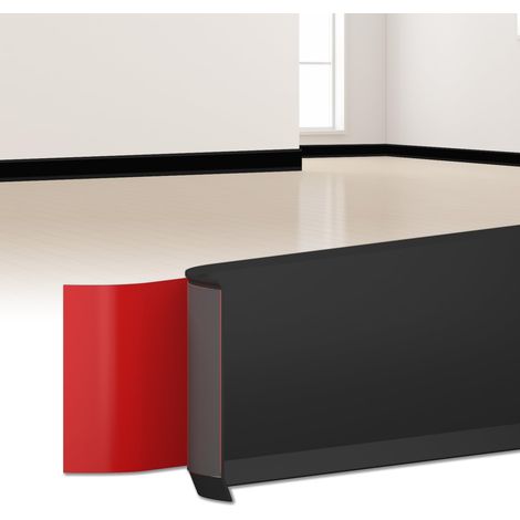 Plinthe Souple Autoadhésive Noir Pvc Plinthe Adhesive 100x20mm 6m (1/5)