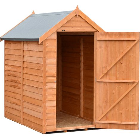 Overlap 6 x 4 Feet Dip Treated Value Range Apex Shed Single Door