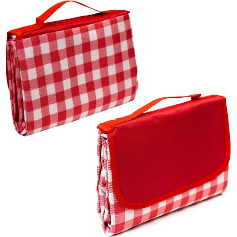 Telo da picnic da spiaggia 195x200 cm  Quadretti rossi