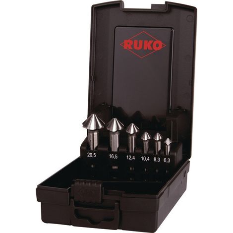 RUKO ULTIMATECUT  Juego de  avellanadores cónicos  4S HSSE-Co  5 DIN  335 90°  - 6  piezas -  102890ERO