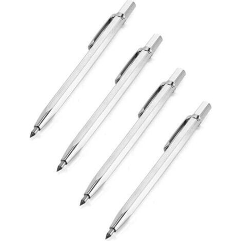 Lot de 4 Stylos à tracer en carbure de tungstène , pointe a tracer pour le verre la céramique et l'acier trempé