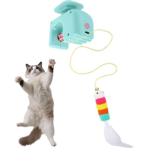 Jouet électrique pour chat - Jeu interactif pour animaux de compagnie avec roue d'exercice intelligente automatique suspendue pour chaton - Système de tension stable - Jouet motorisé pour exercice (1/5)