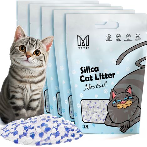 Arena para gatos Mersjo Neutral de silicona 5x3,8 L (1/5)