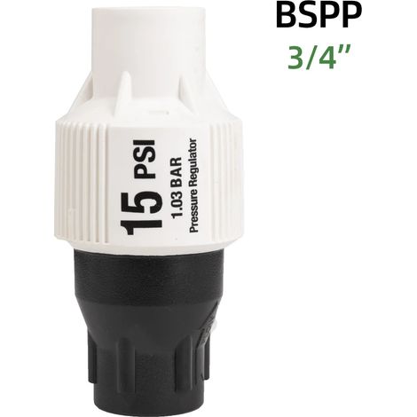 Régulateur de pression pour système d'irrigation goutte à goutte (10 PSI) - Système d'arrosage de jardin - Filetage femelle 3/4'' - 10 ou 15 PSI