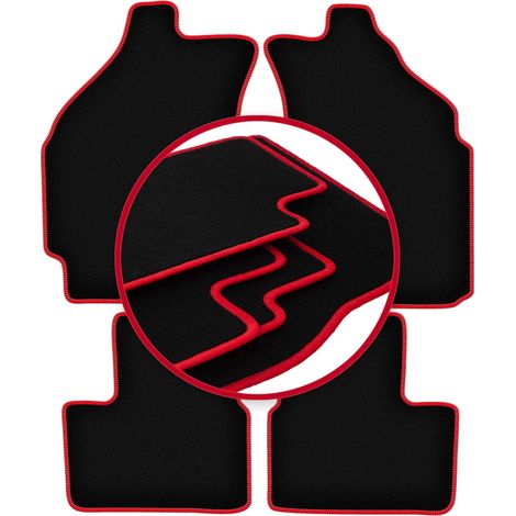 Alfombrillas de terciopelo con borde rojo para Chevrolet Spark II M200 hatchback (2005-2009) (1/5)