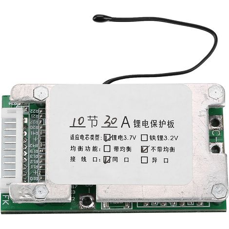 Carte de protection pour batterie lithium 10S 36V 30A, carte PCB BMS pour cellules Li-ion 3,7V