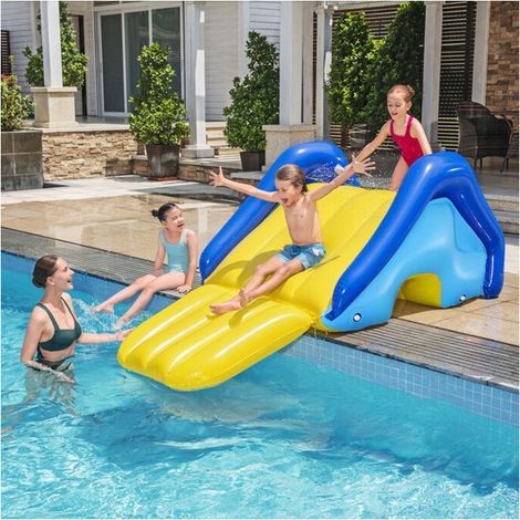 Toboggan gonflable pour piscine Toboggan aquatique avec arroseur intégré, à partir de 3 ans, 2,47 m x 1,24 m x 1,00 m