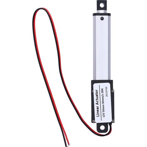 Actionneur linéaire 50 mm de course, 12 V CC, silencieux, avec interrupteur de fin de course interne. Mini actionneur linéaire pour applications automobiles et industrielles : 30 mm/s - 20 N. (1/5)