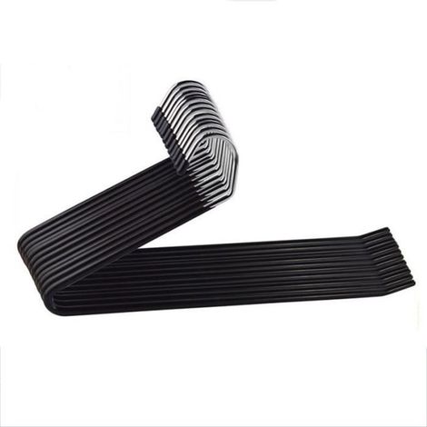 20pcs Cintres en métal Noir caoutchouté antidérapant pour Pantalons 38 cm 35160.5Cm (1/4)