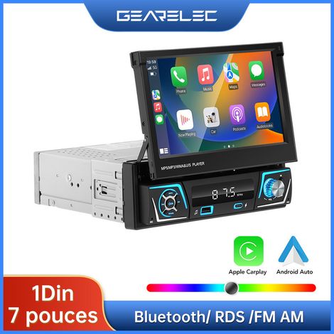Autoradio Android 7 Pouces avec carplay Android Auto Bluetooth RDS FM AM Support Mirror Link