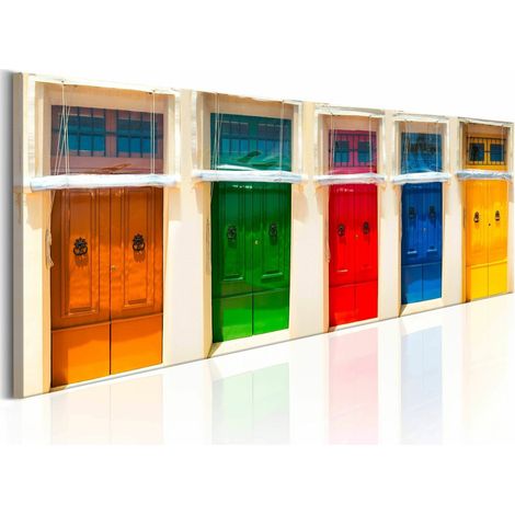 Tableau portes colorées - 135 x 45 cm (1/4)