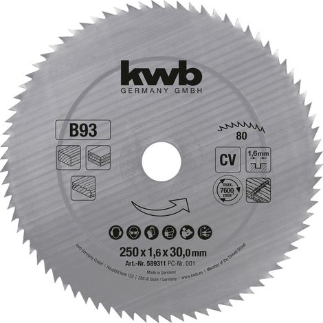 CV-Baukreissägeblatt 250x30mm Z80 (1/2)