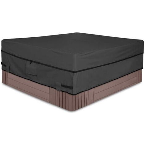 Schutzhülle für Whirlpools, wind- und wasserdichte Outdoor-Spa-Abdeckung, Whirlpool-Abdeckung mit Belüftungsöffnungen und Schnallen (193 x 193 x 51 cm)