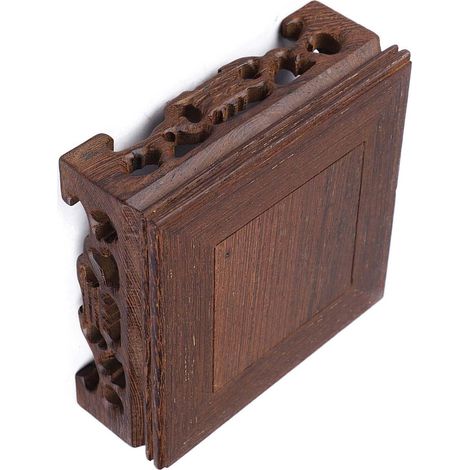 Piédestal en Bois, Petit Socle avec Socle en Bois de Petit Volume de Style Rétro pour la Décoration de la Maison (Wengé 2) (1/5)