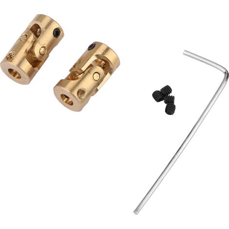 2pcs Shaft Coupling Motor Connector DIY Steering Brass Universal Joint 33mm