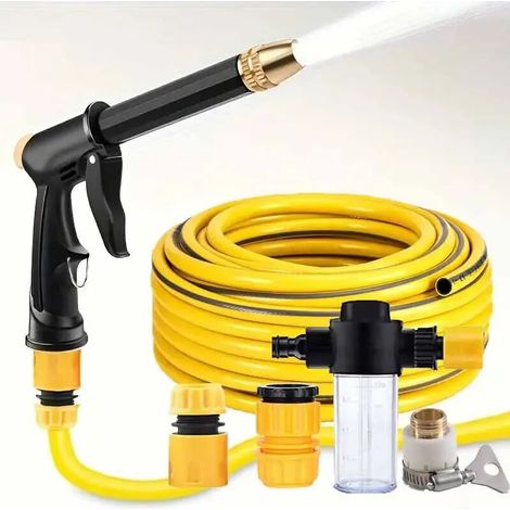 Pistolet à eau haute pression (C)10M pour lavage de voiture domestique, jet d'eau noir réglable, tuyau d'arrosage, pistolet de lavage pour plantes
