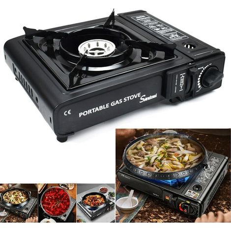 Andowl - Fornello Acciaio A Gas Q-ws155 Campeggio Casa Portatile 2900w Piano Cottura Cucina - (1/5)