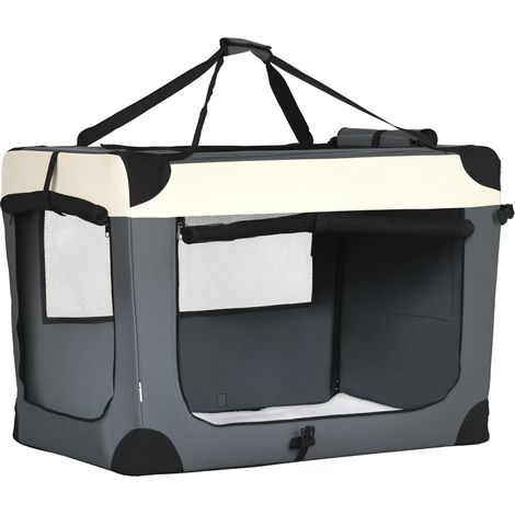 91cm Foldable Pet Carrier, with Cushion, for Large Dogs and Cats - Grey (1/5)