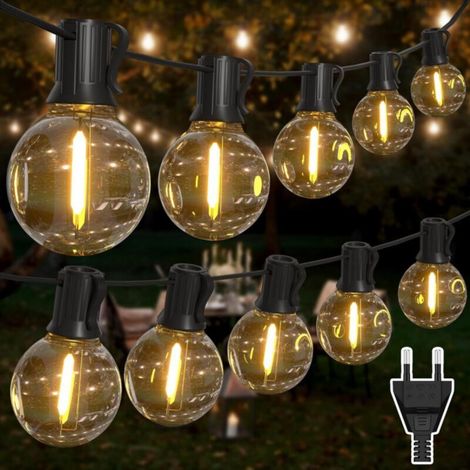 30M Outdoor String Lights, with 50+2 G40 LED Bulbs, IP45 Waterproof, Warm White Outdoor String Lights for Patio, Wedding, Christmas (1/5)