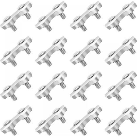 M2 Cable Clamp 18 Pcs Double Stainless Steel Cable Clamps for Stainless Steel Cable Wire for 2MM Stainless Steel Cable Clamp (1/5)