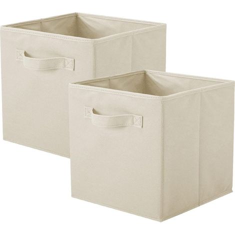 Cube De Rangement - Tissu Polypropylène - Pour Placard Bureau Etagère - Lot De 2 - 26,7 X 26,7 X 28 Cm (1/5)