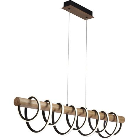 Lámpara LED de techo colgante “Rever” (49W 3000K 3920lm) IP20 fabricado en madera, aluminio, hierro y policarbonato (1/5)