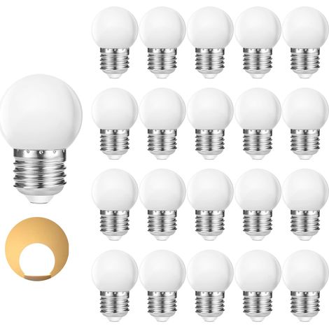 LED E27 G45 Ampoules Globe Blanc Chaud 2700K Ampoules 3W G45 Couvercle plastique mat Lampe guirlandes lumineuses E27 Non Dimmable 20 (1/5)