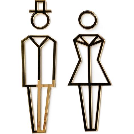 PIctogramme WC Hommes .- Plexi miroir or - (1/5)