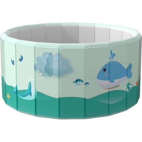 Piscine pliable, piscine portable, jeux d'eau en été, non gonflable, 100 cm, bleue (1/5)