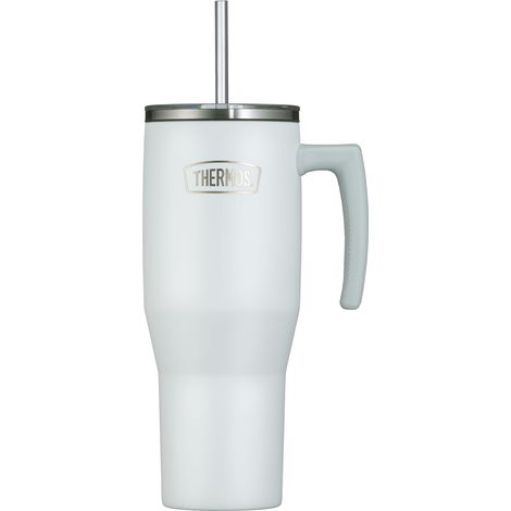 Gobelet avec paille et anse, 1,10 l, blanc mat (1/5)