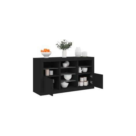 Buffet avec lumières LED noir 123x37x67 (1/5)