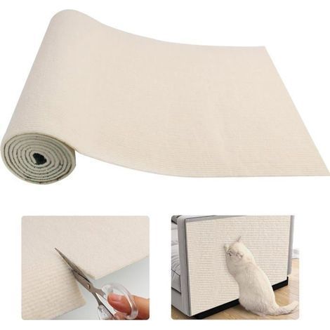 Kratzfester Katzensofa-Schutz 40×100 cm, DIY-Katzensofa-Schutz, selbstklebender Katzenkratzbaum – Beige (1/4)