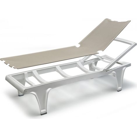 Bain de soleil, Bain de soleil Tahiti blanc ajustable Taupe en Plastique, Scab design