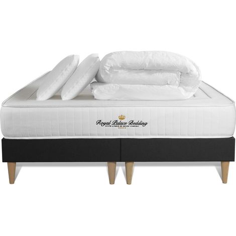 Pacchetto letto completo - Materasso 160x200cm + 2 molle box (monoblocco) + 2 cuscini + piumone - Nottingham