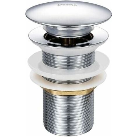 Bonde of sink pop-up without too-full Brass chrome Mechanism button push Diameter 66mm Height 78mm Fitting G 1-1/4 (1/5)