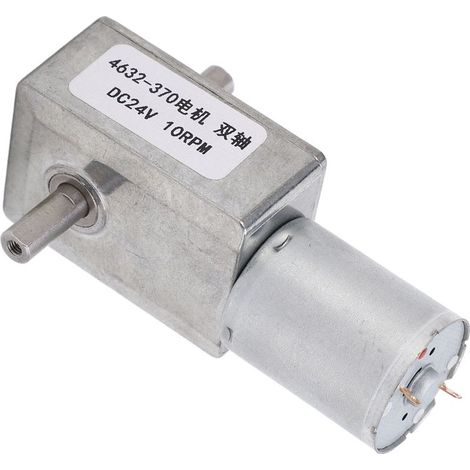 Moteur à engrenage hélicoïdal DC 4632 370, double arbre en aluminium-laiton, mini moteur pour ventilateur 24V, vitesse 10 tr/min (1/5)